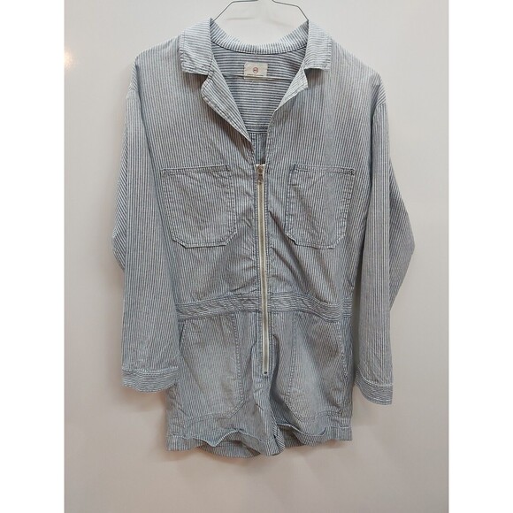ADRIANO GOLDSCHMIED Rochelle Romper Coveralls Shorts Striped Size Medium - Picture 1 of 13